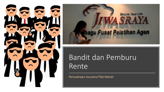 gambar bandit/pemburu rente, Pixabay dan logo Jiwasraya, Bisnis.com