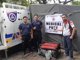 Medical Post Qeuzon City DRRMO di kawasan GOR Universitas Nasional Filipina, mendukung SEA Games 2019 dan antisipasi bencana (dokpri).