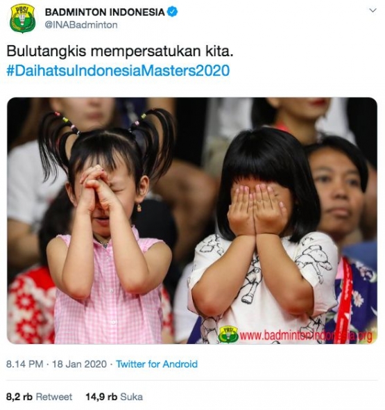 Tuhan tersentum melihat mereka di Istora dan mengabulkan doa mereka sehingga tercipta final idaman antara The Daddies vs The Minions di Indonesia Master 2020 (twitter.com @INABadminton).