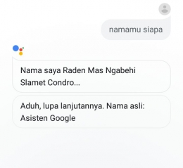 hasil percakapan dengan Google Assistant (dokpri)