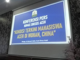 Konfrensi Press Kasus Virus Corona di aula Dinsos Aceh--dokpri