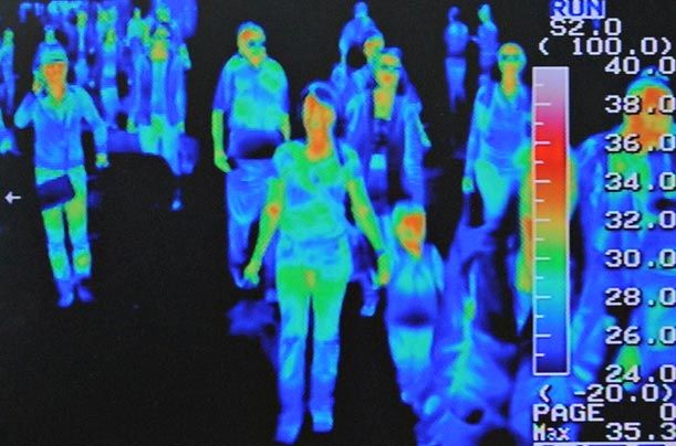 Penampakan orang-orang lewat thermal scanner (Reuters/Jung Yeonje melalui time.com)
