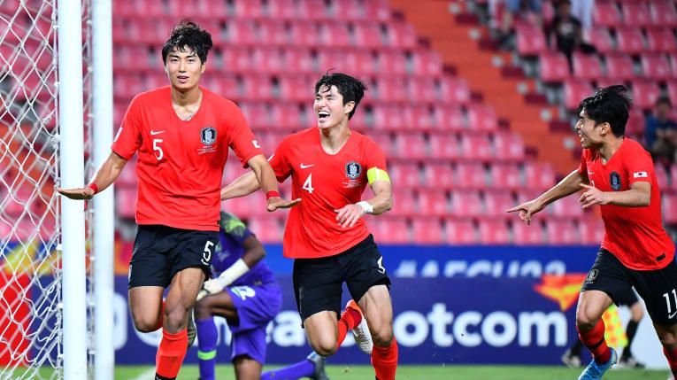 Selebrasi gol kemenangan Korea Selatan (Foto The AFC.com) 