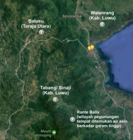 Desa Rante Balla - kabupaten Luwu, berada di kaki gunung Latimojong, tempat ditemukan mata air asin berkadar garam tinggi (Dokpri) 