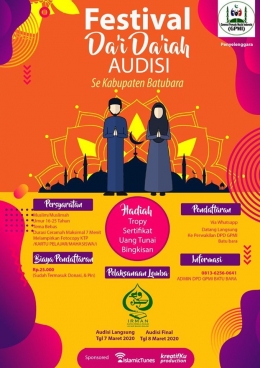 Brosur Festival Da'i Dai'ah Audisi se-Kabupaten Batubara. (Dok. Istimewa)