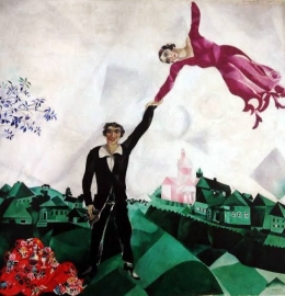 Lukisan The Promenade karya Marc Chagall, sumber: Wikipedia