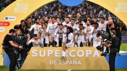 Perayaan juara Super Spanyol 2020. | Sumber gambar: Kesatu.co