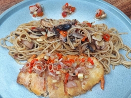 Spaghetti Sambal matah Fabio. Dok pribadi