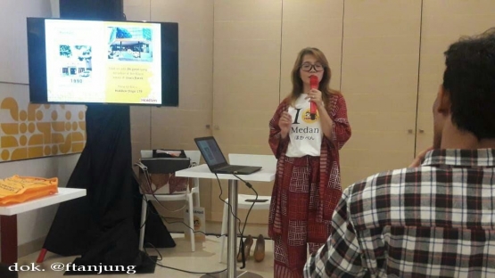 Francisca Lucky, saat memberikan keterangan kepada para blogger Medan, di Sun Plaza (27/01/20). dok. @ftanjung