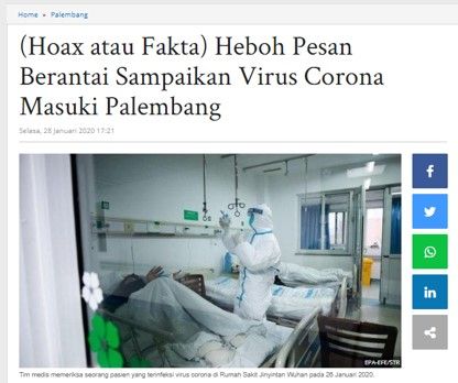 Klarifikasi hoax | tribunsumsel.com/Hidayatun