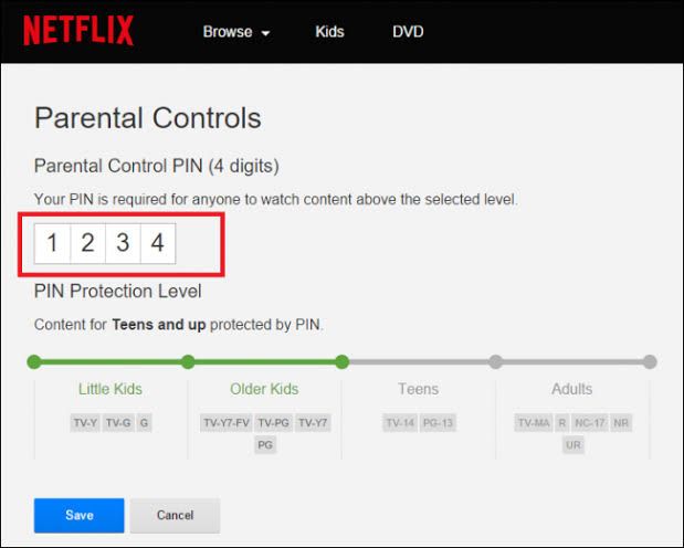 Contoh Parental Control Netflix| sumber: howtogeek.com