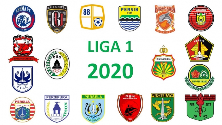 Tim-tim Liga 1 2020.  foto by : www.ahadi.id
