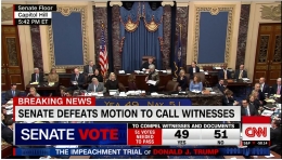 Tangkapan layar live streaming stasiun tv CNN, pemungutan suara di Senat AS 06/02/2020 (Dok. Pribadi)