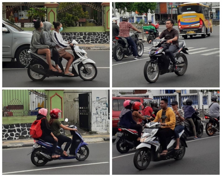 Dokumentasi Pribadi | Pengendara Sepeda Motor Tanpa Helm di Kota Salatiga