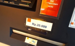 ATM Rp20.000 di Galeri ATM BNI Cabang UGM Yogyakarta (dokumentasi Hendra Wardhana).