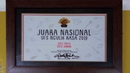 Juara Nasional UFS Ngulik Rasa 2019 kaegori sate. | dokpri