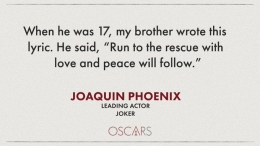 Pidato manis Joaquin Phoenix (sumber: twitter.com/TheAcademy)