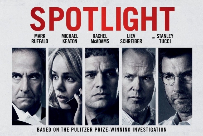 Poster film Spotlight (2015). sumber foto: catholicleague.com)