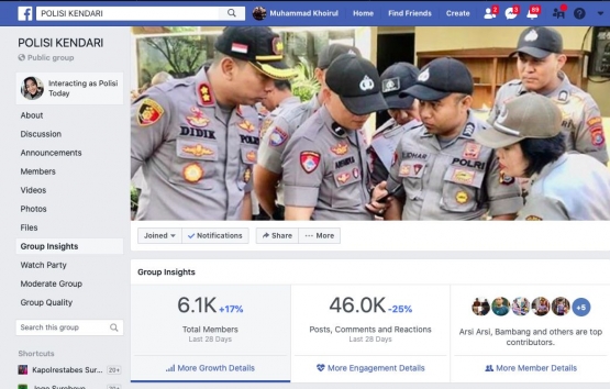 Hasil screenshot grup Polisi Kendari | Dokpri