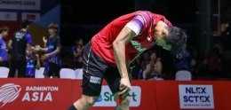 Jonathan Christie dipecundangi  Cheam June Wai(dok:Twitter Badmintonindonesia)