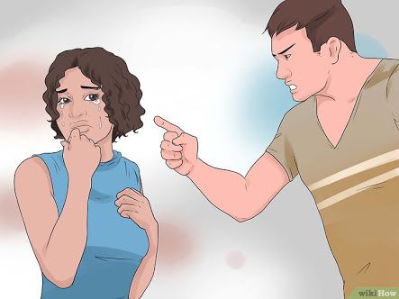 Ilustrasi Laki-laki membentak perempuan hingga menangis | Wikihow