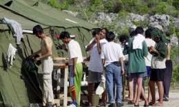 Pengungsi yang ditampung di Nauru.(Rick Rycroft/AP)
