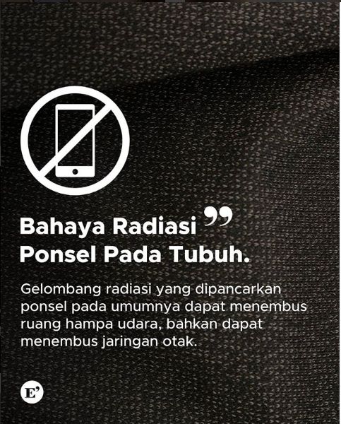 Peringatan tentang bahaya radiasi ponsel | Foto : Instagram Enggalia's