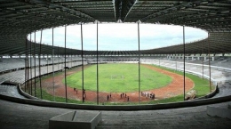Stadion Barombong masih dalam tahap penyelesaian pembangunan. Sumber gambar: Fajar.co.id