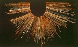 Contoh quipu dari Kekaisaran Inca, saat ini dalam Koleksi Museum Larco | Wikipedia