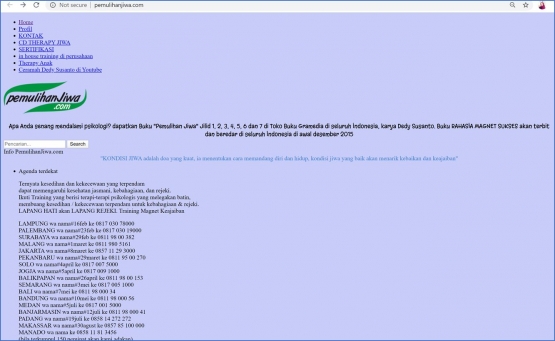Tampilan website pemulihanjiwa.com