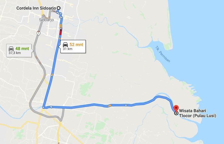 peta menuju pulau sarinah (dok.maps)