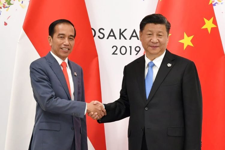 Presiden Jokowi saat melakukan pertemuan bilateral dengan Presiden China Xi Jinping di sela acara KTT G20 pada Jumat (28/6/2019)| Sumber: Biro Pers Sekretariat Presiden