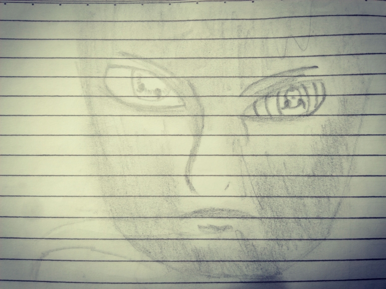 Gaia eyes in anger (sketsa oleh Peniel Tarigan)