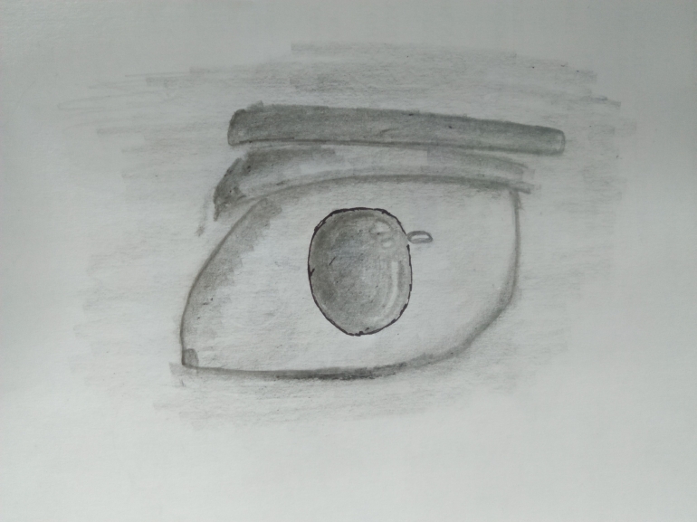 Mata takjub berbinar (sketsa oleh Peniel Tarigan)