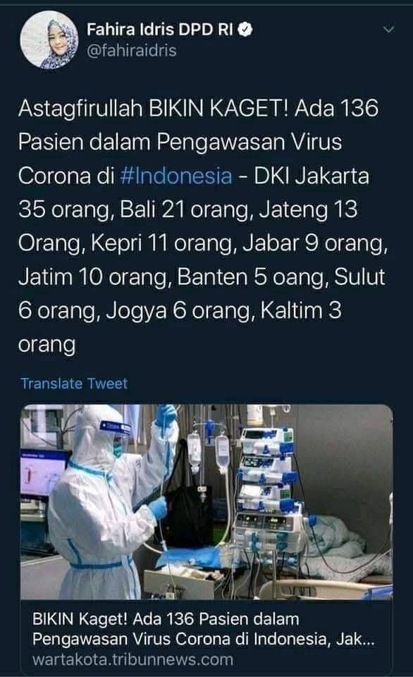Ilustrasi foto (tangkapan layar akun twiter @fahiraidris)