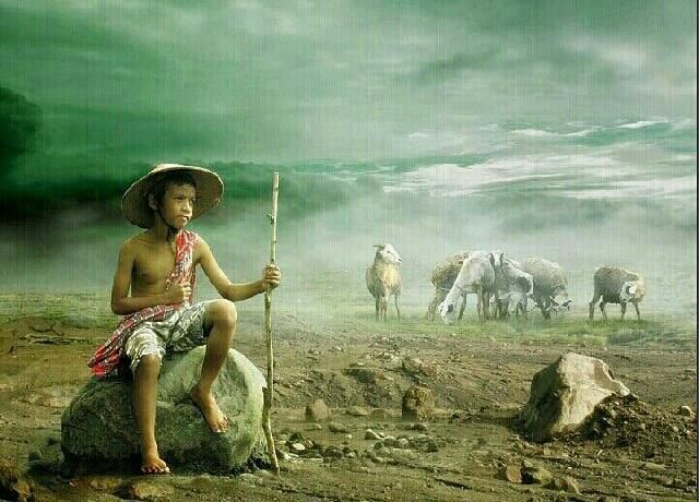 Bocah Penggembala Kambing. Ilustrasi congkop.xyz.
