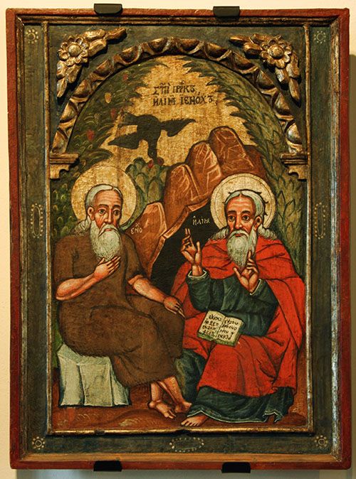 Elia dan Henokh - ikon abad ketujuh belas, Museum Sejarah di Sanok, Polandia. (sumber: id.pinterest.com/wikimedia)