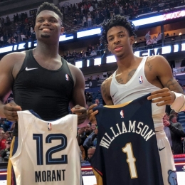 Ja Morant (Memphis Grizzlies) dan Zion Williamson (New Orleans Pelicans) saling berebut posisi delapan wilayah barat musim ini (espn.com.au)