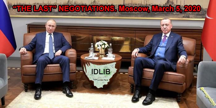 Sumber gambar : racurs.ua. Ilustrasi negosiasi Erdogan - Putin 5 Maret 2020 di Moscow. Diedit oleh Penulis