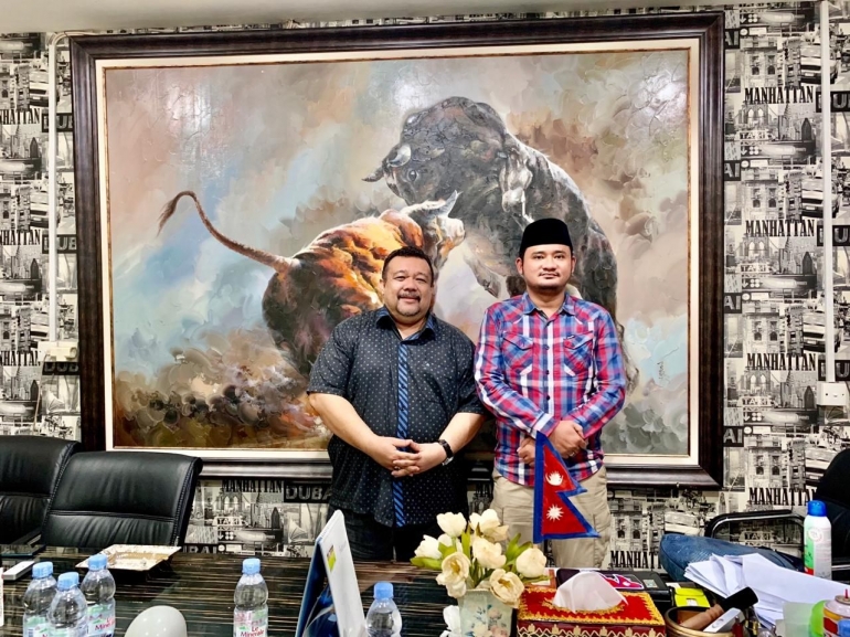 Tim Nepalisme bertemu dengan Konsulat Jenderal Kehormatan Nepal untuk Indonesia, Bally Saputra Datuk Janosati 