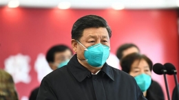 Kunjungan Presiden Xi ke episenter coronavirus di Wuhan. Photo: Xie Huanchi/Xinhua, AP