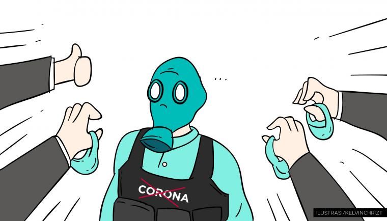Ilustrasi pencegahan virus corona. (sumber: Christian Kelvin)