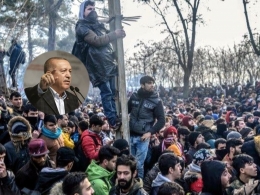 Recep Tayyip Erdogan (insert) mengecam aksi represi otoritas Yunani pada para migran di perbatasan kedua negara (doc.The New York Times, The Australian/ed.Wahyuni)