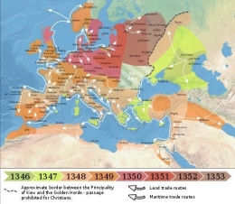 Ilustrasi penyebaran wabah di Eropa Timur | wikipedia