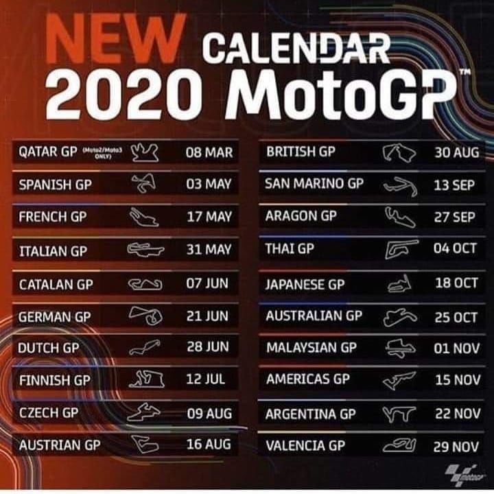kalender baru MotoGP 2020 (dok.motogp.com)
