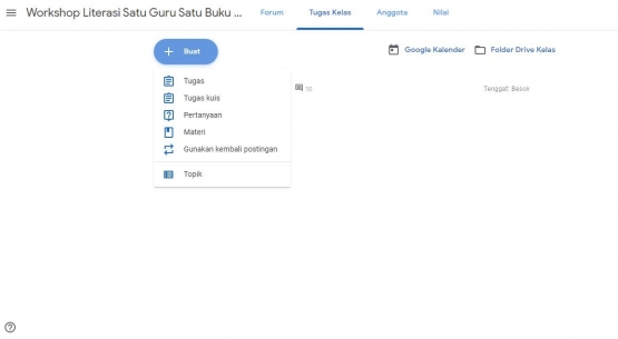 cara membuat tugas kelas di google classroom (dokpri)