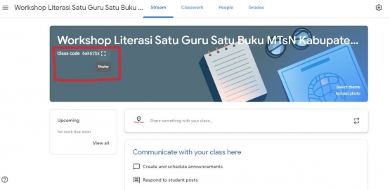 kode kelas untuk mengundang siswa/peserta pembelajaran (dokpri)