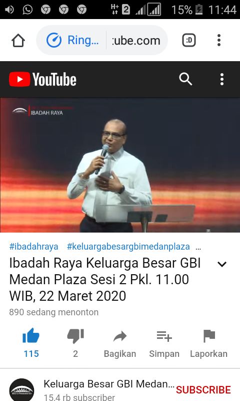 Pastor Robert Benediktus (Sumber chanel Keluarga Besar GBI Medan Plaza)