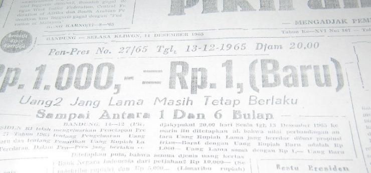 Headline Pikiran Rakjat 14 Desember 1965-Foto: Irvan Sjafari/Repro Perpusnas.