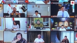 rapat kabinet secara online. gambar diambil dari video tagar.id